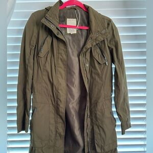 Esprit Olive Utility Jacket with Zip & Snap Details